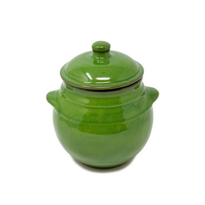 B&Q -  Selena Hand Dipped Glaze Ceramic Kitchen Dining Storage Jar W/lid (H) 23Cm Green