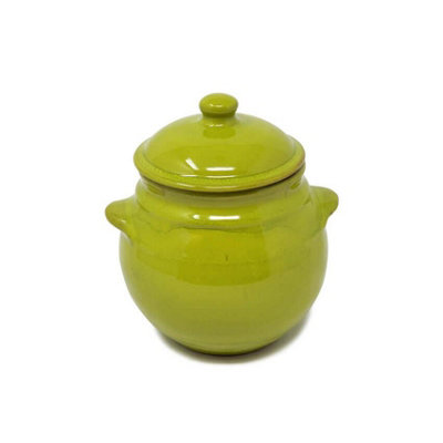 B&Q -  Selena Hand Dipped Glaze Ceramic Kitchen Dining Storage Jar W/lid (H) 23Cm Lime