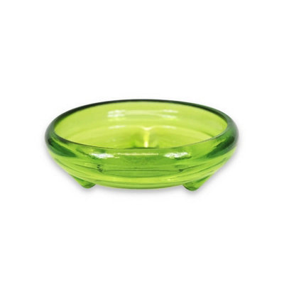 B&Q -  Recycled Glass Kitchen Dining Room Home Décor Ola Footed Glass BowlLime Green 24.5Cm (W)