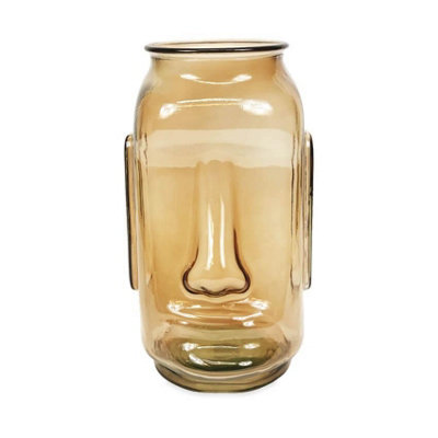B&Q -  Recycled Glass Kitchen Dining Room Home Décor Moai Vase 34.5Cm (H)