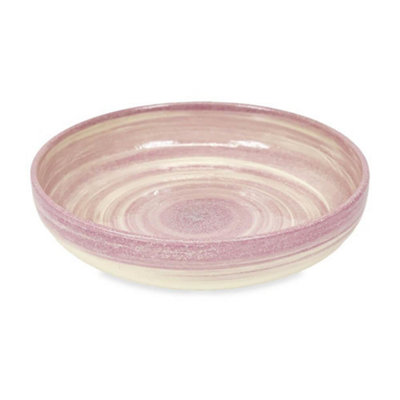 Verano Spanish Ceramics Lilac Pastel Beach Hand Painted Kitchen Dining Table Bowl 27Cm (Diam) Large