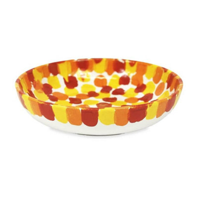 Verano Spanish Ceramics Petalo Hand Painted Ceramic Salad Fruit Bowl 26Cm In Red from B&Q