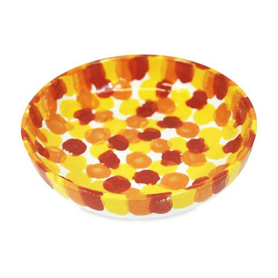 Verano Spanish Ceramics Petalo Hand Painted Ceramic Shallow Serving Bowl 23Cm In Red