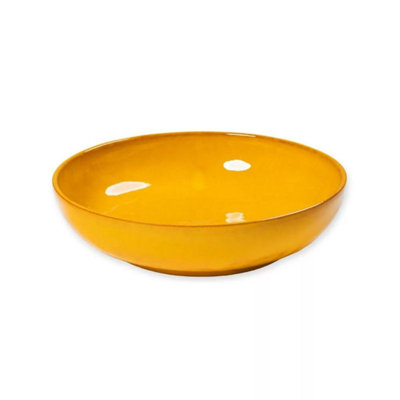 Verano Spanish Ceramics Selena Glazed Hand Dipped Kitchen Dining Medium Bowl (Diam) 22Cm Orange