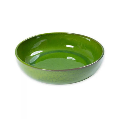 Verano Spanish Ceramics Unisex Dark Green Selena Glazed Hand Dipped Kitchen Dining Large Bowl (Diam) 30Cm In - Image 3
