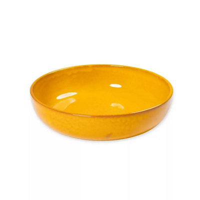 Verano Spanish Ceramics Selena Glazed Hand Dipped Kitchen Dining Large Bowl (Diam) 30Cm Orange