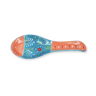 Verano Spanish Ceramics Spoon Rest - Ceramic - Blue/Pink - Image 3