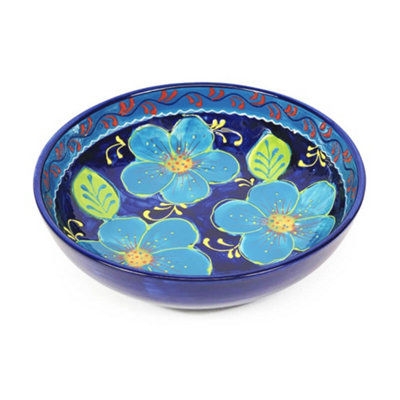 Verano Spanish Ceramics - Bowl - Blue Flower - 26cm - Image 3