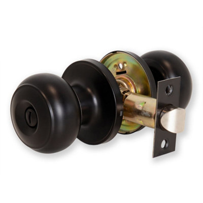  - Arlo Privacy Knob Set Matt Black For Internal Doors