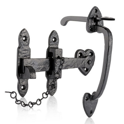  - Forge's Thumb Gate Latch Black AntiqueTraditional Suffolk Latch
