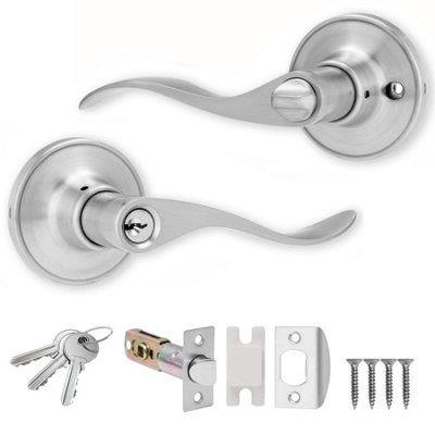  - Beaumont Entrance Knob Set Brushed Silver For Internal Doors