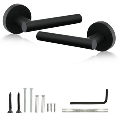 Liberty Lever On Rose Door Handles In Matt BlackInternal Door Handle (1 Pair)