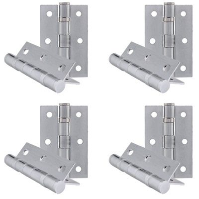  - 75mm Ball Bearing Internal Door Hinges In Satin Chrome8 Pack