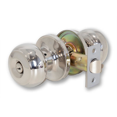  - Arlo Privacy Knob Set Polished Silver For Internal Doors