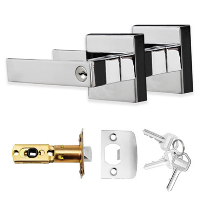  - Axis Entrance Knob Set Polished Silver For Internal Doors