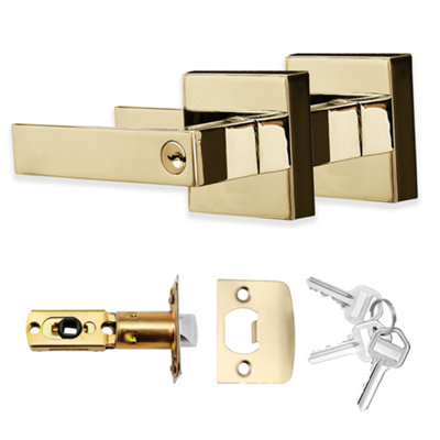  - Axis Entrance Knob Set Polished Gold For Internal Doors
