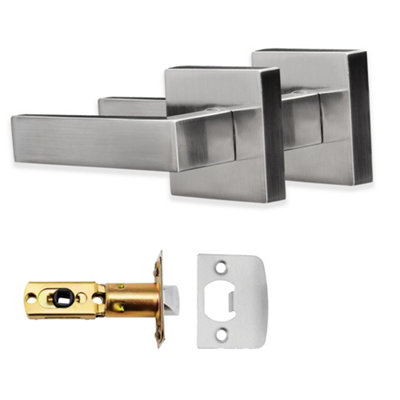  - Axis Passage Knob Set Brushed Silver For Internal Wooden Doors