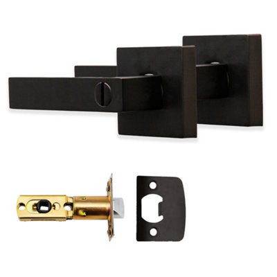  - Axis Privacy Knob Set Matt Black For Internal Doors