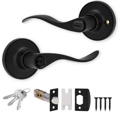  - Beaumont Entrance Knob Set Matt Black For Internal Doors