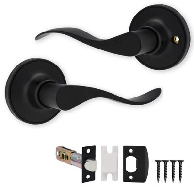  - Beaumont Passage Knob Set Matt Black For Internal Wooden Doors