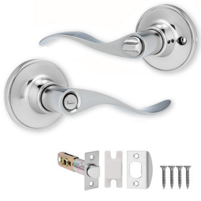  - Beaumont Privacy Knob Set Polished Silver For Internal Doors