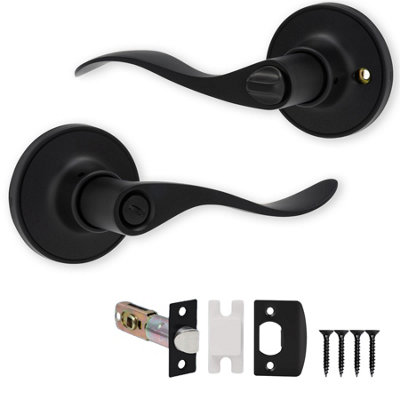  - Beaumont Privacy Knob Set Matt Black For Internal Doors