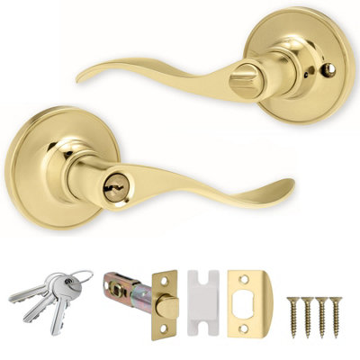  - Beaumont Entrance Knob Set Polished Gold For Internal Doors