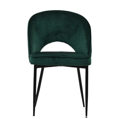  - Lakeland Furniture Flair Green Velvet Black Leg Dining Chair