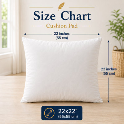 B&Q -  Duck Feather & Down Cushion Pads Inner Inserts Scatter Deep Filled Plump Cushions 22X22''
