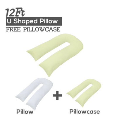 CHILIMILII 12Ft U Pillow With Free Pillowcase Maternity Pregnancy Support U Shaped Pillow from B&Q