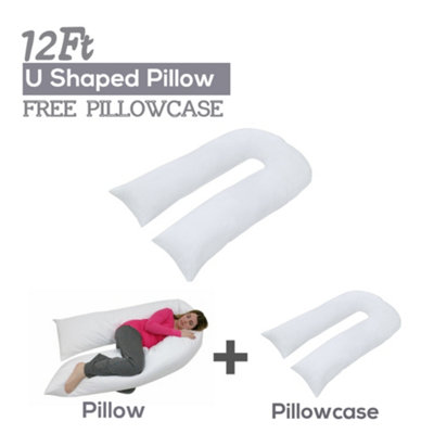 CHILIMILII 12Ft U Pillow With Free Pillowcase Maternity Pregnancy Support U Shaped Pillow from B&Q
