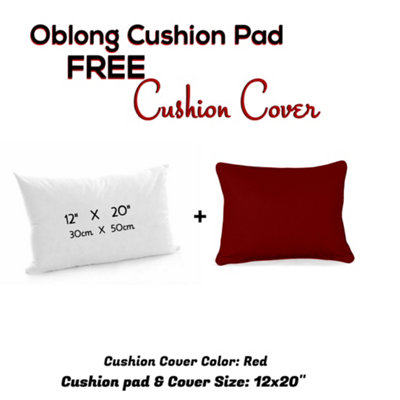 Chilimilii Rectangle/oblong Cushion Pads With Free Cushion Cover 100% Cotton Hollowfiber Filled Home Car Sofa Decor Cushions from B&Q