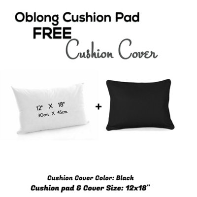 Chilimilii Rectangle/oblong Cushion Pads With Free Cushion Cover 100% Cotton Hollowfiber Filled Home Car Sofa Decor Cushions from B&Q