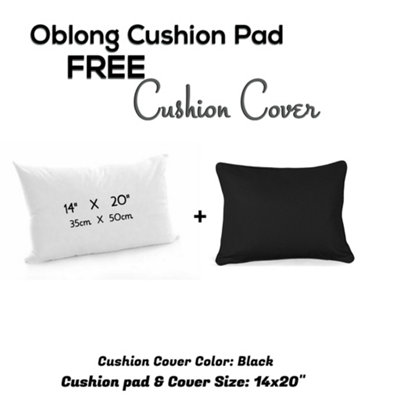 Chilimilii Rectangle/oblong Cushion Pads With Free Cushion Cover 100% Cotton Hollowfiber Filled Home Car Sofa Decor Cushions from B&Q