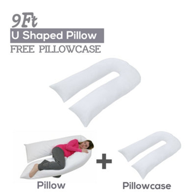 CHILIMILII 9Ft U Pillow With Free Pillowcase Maternity Pregnancy Support U Shaped Pillow from B&Q
