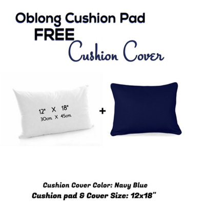 Chilimilii Rectangle/oblong Cushion Pads With Free Cushion Cover 100% Cotton Hollowfiber Filled Home Car Sofa Decor Cushions from B&Q