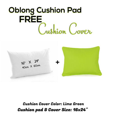 Chilimilii Rectangle/oblong Cushion Pads With Free Cushion Cover 100% Cotton Hollowfiber Filled Home Car Sofa Decor Cushions from B&Q