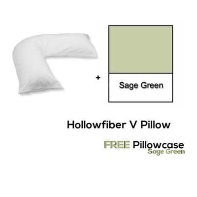 Chilimilii V Pillow With Free V Pillowcase Polycotton Cover Orthopedic Neck & Back Support Hollowfiber Filled Pillow from B&Q