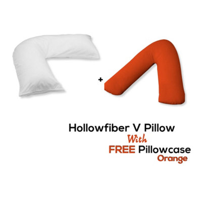 Chilimilii V Pillow With Free V Pillowcase Polycotton Cover Orthopedic Neck & Back Support Hollowfiber Filled Pillow from B&Q