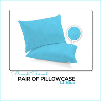 CHILIMILII Pillowcases Pair Pack 100% Brushed Cotton Flannelette Thermal Pillow Covers 19''x29'' from B&Q