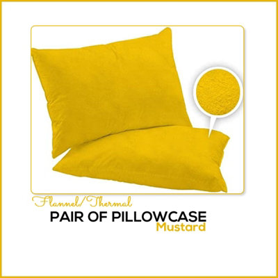 CHILIMILII Pillowcases Pair Pack 100% Brushed Cotton Flannelette Thermal Pillow Covers 19''x29'' from B&Q