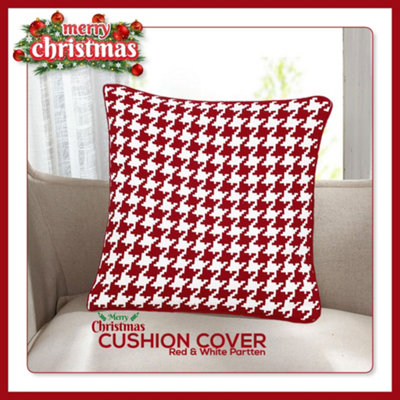 B&Q -  Christmas Cushion Cover 100% Cotton Merry Xmas Decorative Square Cushion Cases Pack Of 2