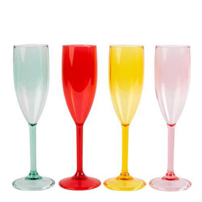 Summerhouse By Navigate Strawberries & Cream Set Of 4 Flute Glasses from B&Q