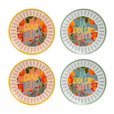 Summerhouse By Navigate Portofino Set Of 4 Decorated Plates from B&Q