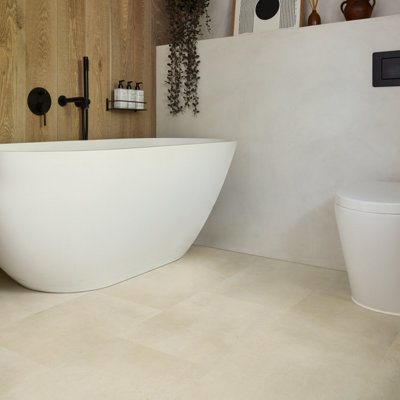 Palio By Karndean Cream Concrete Effect Embossed Luxury Vinyl Click Tile2.74M² from B&Q