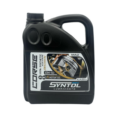 B&Q -  Corse 4T 10W-50 100% Synthetic Motorcycle Engine Oil Jaso Ma/ma2 4L