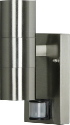 Luxform 230V Eden Wall Light Stainless Steel Pir from B&Q
