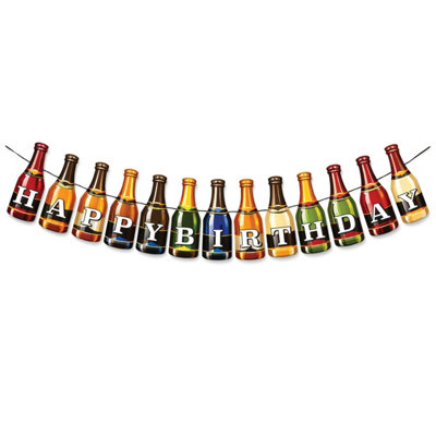 Cheetah Beer Bottle Birthday Bunting - Multi - Image 3