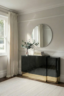 B&Q -  Anastasia Adjustable Black Glass Radiator Cover