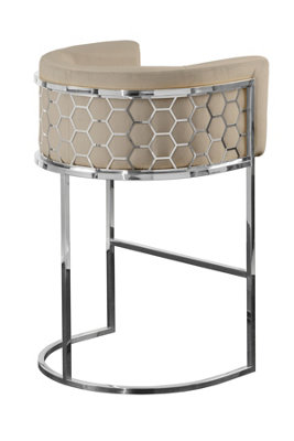 B&Q -  Alveare Counter Stool SilverTaupe